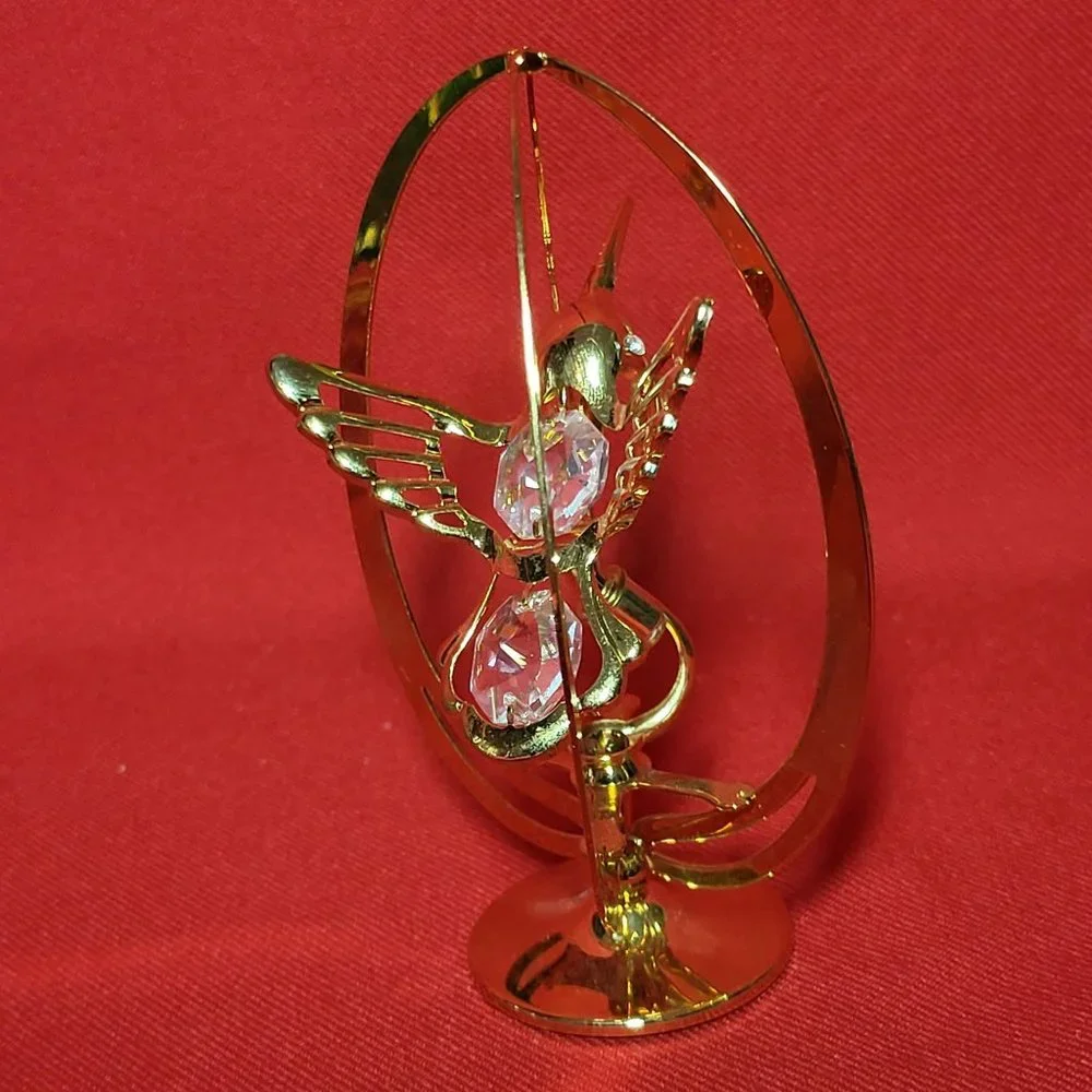 Mascot USA 24K Gold Plated Australian Crystal Hummingbird Figurine Collectible D